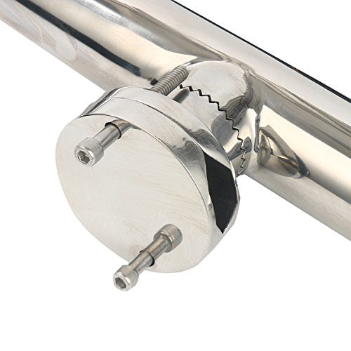 Amarine Made Fishing Rod Holder,Stainless Tournament Style Clamp on Rod Holder,Adjustable Fishing Pole Holder for Rails 1-1/4" to 2"