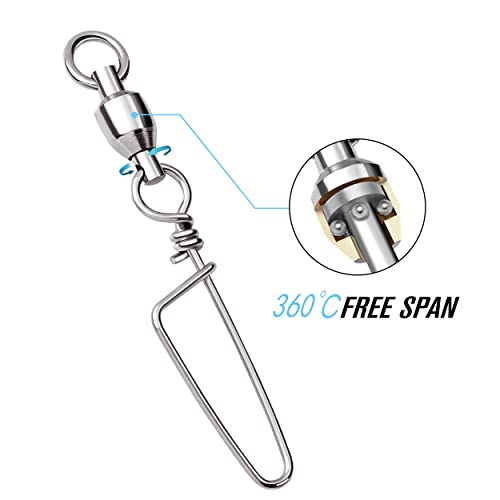 Fishing Snap Swivels,High Strength Saltwater and Freshwater Ball Bearing Swivel Corrosion Resistance Stainless,Fishing Swivels & Snaps,Swivels Fishing Tackle Barrel Swivel - size: SIZE0(18LB)20PCS