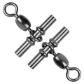 OROOTL Fishing Cross Line 3 Way Swivel, 60pcs T-Shape Sleeve Swivels for Deep Drop Rigs Heavy Duty Crossline Crane Swivel Connecter Saltwater Fishing Tackle - size: 2/0-60PCS