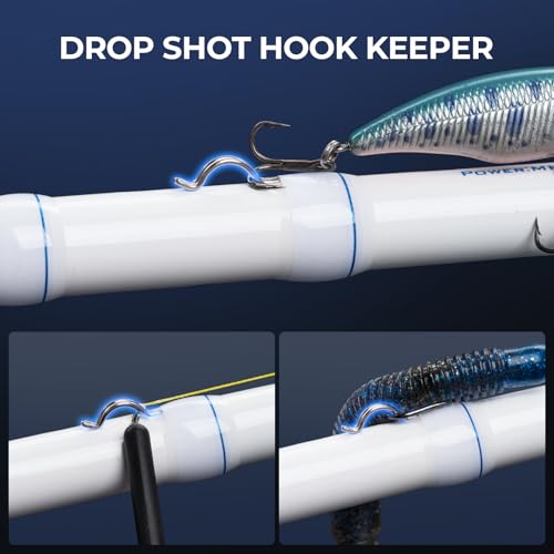 KastKing Centron Lite Travel Fishing Rods, Portable 4/5 Piece Spinning & Casting Rods, Extra Twin-Tip, IM6 Graphite Blanks, Stainless Steel Guides W/Ceramic Rings, Split or Full Rear EVA Handle - size: 7'6"- MH- MF(5 Pcs+ Extra Tip), style: Spinning