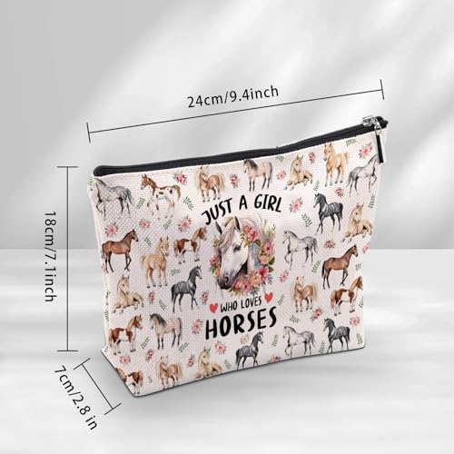 Horse Makeup Bag, Horse Gifts For Women, Horses Makeup Pouch, Horses Travel Toiletry Bag With Zipper, Birthday Anniversary Christmas Gifts For Mom Sister, Travel Toiletry Bag - color: Horse