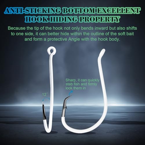 Heavyweight Catfish Hooks/Glow in The Dark Octopus Hooks,50/104pcs, 4X Strong Hooks Size 1-10, Black Nickel/Fluorescent Fishing Hooks for Large Fish, Saltwater Freshwater Use - color: Luminous, size: 8/0-40pcs