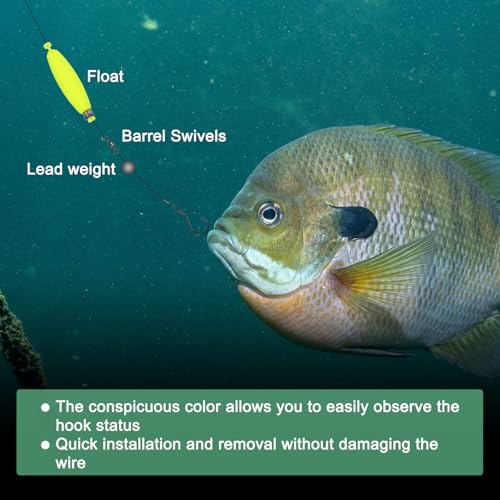 M METERXITY Pack Fishing Bobbers Floats, EVA Foam Weighted Bobbers, Clip-on Floats Slip Corks Floaters Strong Buoys - color: Yellow, size: 3.78" Length