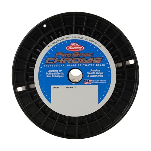 Berkley ProSpec Chrome Braid Fishing Line, Suitable for Saltwater Environments - color: White, size: 65lb - 3500yd