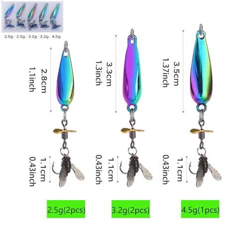 Fly Fishing Lures Kit Fishing Fly,Fly Fishing Kit Fly Fishing Lures,Handmade Lures Assortment Kit Artificial Bait Hooks for Bass Trout Salmon Fishing,Suitable for Freshwater and Saltwater - size: sequins