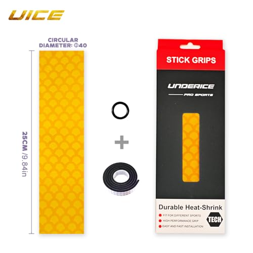 UICE Hockey Sticks Grip,Replacement for Ice Hockey Sticks Tape, Fits Adult and Kids,Easy Install, Durable, Ideal Team Swag, Clean Non-tack,Fish Scale Pattern - color: yellow