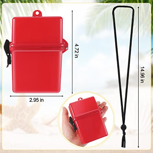 Outus 3 Pcs Waterproof ID Badge Holder Case with Waterproof Buckle 4.72 x 2.95 x 1.57 Inch Sport Case Locker with Adjustable Hanging Rope for Swimming Travel Fishing Boat(Red, Black, Yellow, Classic) - color: Red, Black, Yellow, size: 4.72 x 2.95 x 1.57 I