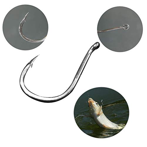 500PCS Small Fishing Hooks, Assorted 10 Sizes(3#-12#) Fish Hooks Portable Plastic Box, Strong Sharp Fishhook with Barbs for Freshwater/Seawater - color: black