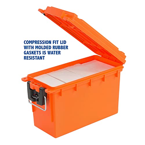 Sheffield 12680 Marine Storage Box, Dry Box Made in USA, Water Resistant Container for Boat and Dock Gear, Small Parts Organizer with Latch, Stackable - color: Orange, size: 11.25" L x 5" W x 7.25" H