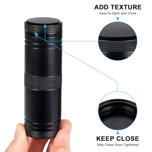 Pill Case 2 Times a Day - Portable Metal Pill Box Daily Waterproof Travel Pill Container, Pill Holder Organizer for Vitamin/Fish Oil/Supplements, 1 Pack Pill Box - color: Black, size: Small-Long