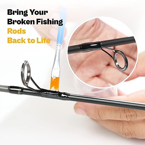 OJY&DOIIIY Fishing Rod Repair Kit, All-in-One Supplies for Fishing Pole Eyelets Replacement with Rod Guides,Epoxy Glue,Wrapping Thread and Tape - color: Spinning+Inserts