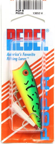 Rebel Lures Pop-R Topwater Popper Fishing Lure - color: Fire Tiger, style: Pop-r (1/4 Oz)