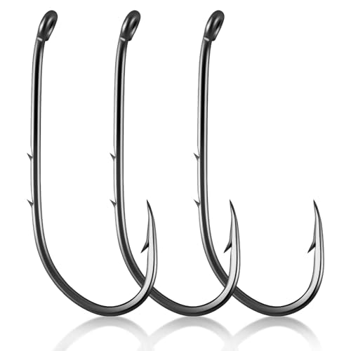 Dr.Fish 100 Pack Baitholder Hooks Freshwater Fishing Hooks, Down Eye, Offset, Walleye/Trout/Crappie/Panfish/Bluegill Saltwater Fishing - size: #4-100 Pack