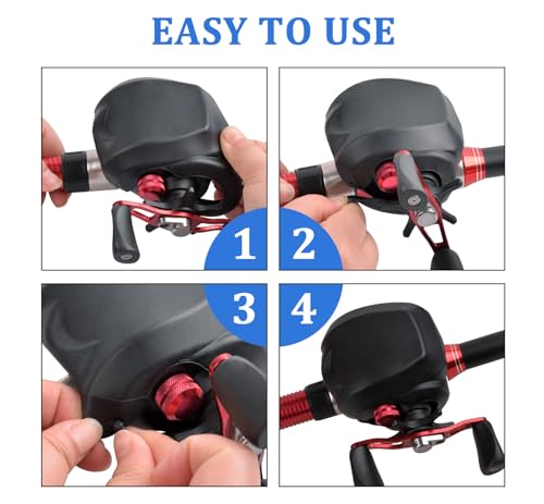 Silicone Baitcasting Fishing Reel Cover Profective Case Left Right Handed