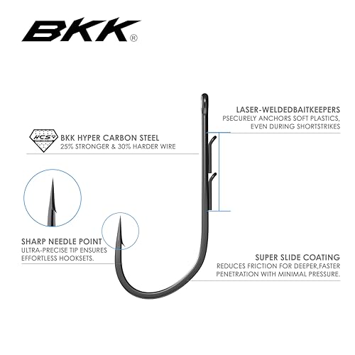 BKK Motherfluker Hook | Armor Point | Baitholder Hook for Soft Plastics - size: 6/0#