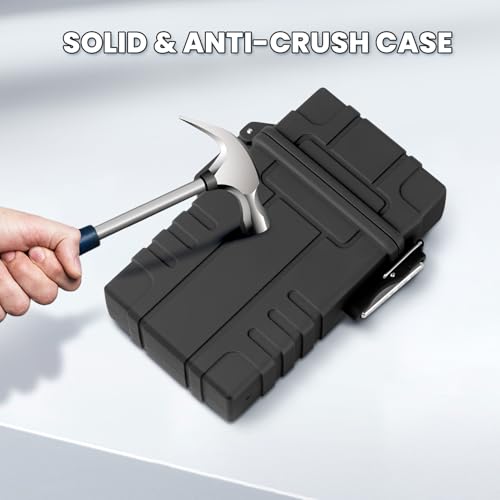 Waterproof Case with USB Rechargeable Electric Lighter, Airtight Holder Case for Whole Package 20pcs 84mm Size, Match Seal Storage Dry Box, EDC Survival Container for Fishing Kit, Camping - size: 84mm