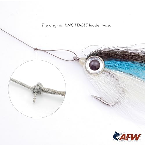 American Fishing Wire Surflon Micro Supreme Nylon Coated 7x7 Stainless Steel Leader Wire - Knottable Wire Leaders for Fishing Saltwater, Fly Fishing, 13lb Test - 90lb Test, Bright, Black & Camo Colors - color: Black, style: 5 Meter, 65 Pound Test