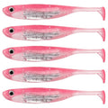 QualyQualy Soft Plastic Swimbait Paddle Tail Shad Lure Soft Bass Shad Bait Minnow Paddle Tail Swim Bait for Bass Trout Walleye Crappie - 2.75in, 3.14in, 3.94in, 5in - color: 6#, size: 3.94in - 5Pcs