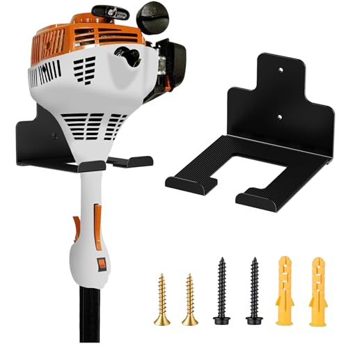 Garage Organization Wall Mounted Storage Rack, Heavy Duty Tool Hanger for Grass Trimmer, Hedge Trimmer, Weed Wacker and Garden Power Tools, 1 Pack - color: Black