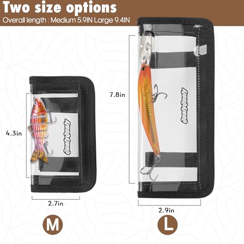 QualyQualy Fishing Lure Wraps Clear Lure Covers, 6''-9.5'' Fishing Hook Covers Keeps Fishing Safe for Rod Easily See Bait Storage Protector PCV Bait Cover