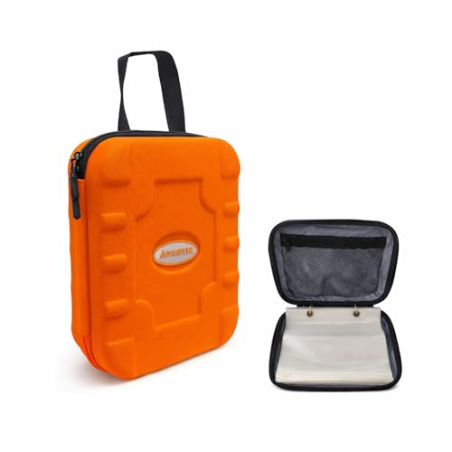 Aventik Fishing Tackle Binder Hard EVA Shell Cover Fishing Bait Organized Storage Saltwater Resistant Fishing Tackle Storage Bag(orange) - color: Orange