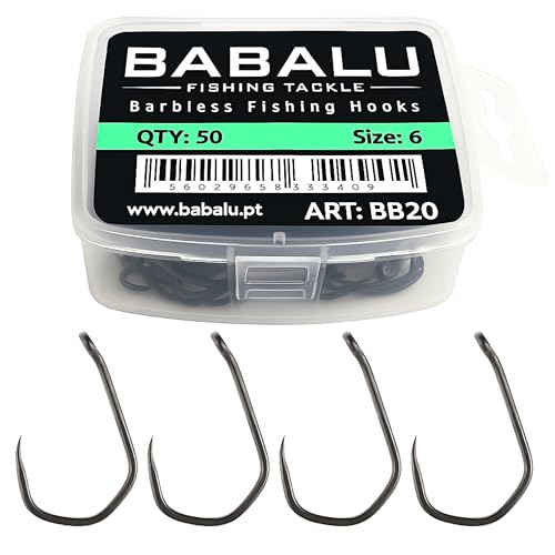 Barbless Fishing Hooks BB20-50Pcs High Carbon Steel - size: #2
