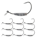 Reaction Tackle Weighted Swimbait Hooks - Weedless Belly Weighted Hooks with Twist Lock Bait Keeper for Soft Plastic Swimbaits - Bass Fishing Hooks (10-Pack) - size: 3/8oz 8/0