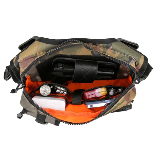 Muserise Outdoor Chest Bag For Men and Women, Tactical Vest For Running, Cycling, EDC Chest Pack Rig For Sports and Workouts - color: Camo