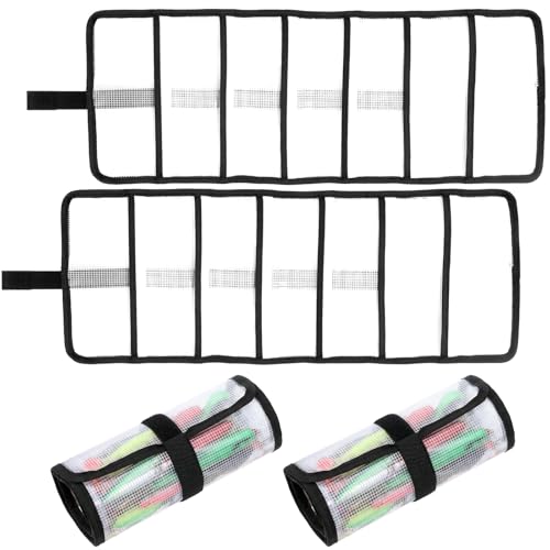 4 Pcs Roll Up Fishing Lure Wraps Set Durable Lure Bag 6 Pocket PVC Protective Cover Saltwater Hook Covers Fabric Lures Protector Trolling Lures Tackle Bag