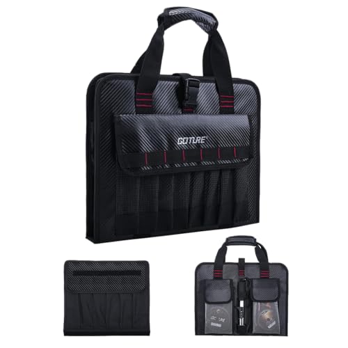 Goture Fishing Jig Bag,34 Mesh Pockets Portable Water-Resistant 600D PU Fishinig Lure Bag Saltwater Freshwater,Detachable Compartment, Suitable For Vertical Jig Slow Pitch Jigging Bait Tackle Storage - color: C:14.96"x11.81"