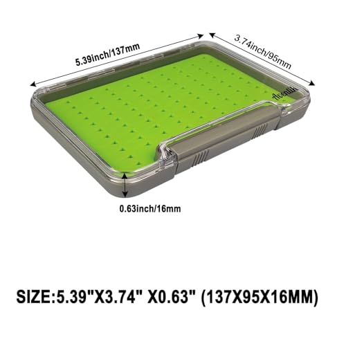 Aventik Fly Fishing Boxes Silicone Super Slim Fishing Storage Fishing Tackle Case Waterproof Best Pocket Sizes 7.36"X4.02"X0.63"/5.39"X3.74" X0.63''(1pcs-g048mb) - style: 1PC-G048MB:5.39"X3.74" X0.63"