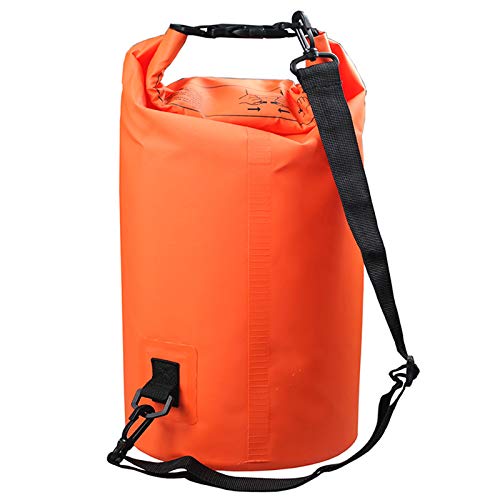 2L/3L/5L/10L/15L/20L/30L 500D Tarpaulin Heavey-Duty PVC Water Proof Dry Bag Sack for Kayaking/Boating/Canoeing/Fishing/Rafting/Swimming/Camping/Snowboarding - color: Orange, size: 10L