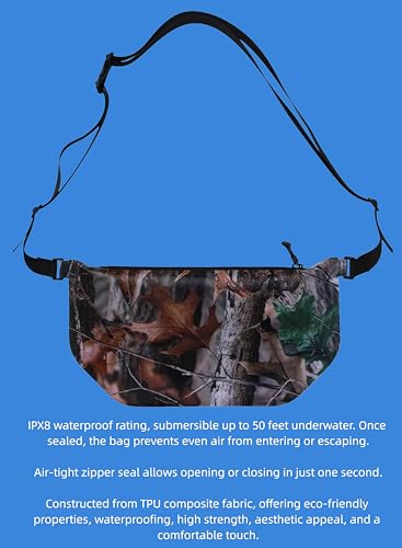 Waterproof Fanny Pack, ，IPX8Waterproof Rating, Airtight Zipper Seal，for Fishing Boating Swimming Drifting Paddling