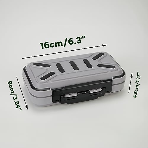 Fishing Tackle Box Bait Storage Case Hard Tackle Case Portable Hooks Lure Baits Storage Swivels Jigs Hooks Sinker for Vest Casting Fly Fishing (Grey Waterproof/1pcs) - color: Grey Waterproof/1pcs