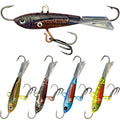 Pristis Jig Head Fishing Lures for Freshwater Saltwater, Weedless Swim Jig Teasers with Sharp Hooks & Exquisite Coating, Pre-Rigged Vibrating Swimbaits Kit Gear for Bass Crappie Walleye Trout Pike - color: 5 pcs Ice Fishing Jigs