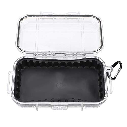 Storage Case - Diving Survival Transport Box with Removable Interior Rubber Cushion - Compatible with Kayak, Hiking, Fishing - Transparent