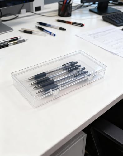 LJY 12 Pieces Rectangular Empty Mini Clear Plastic Organizer Storage Box Containers with Hinged Lids (6.1 x 3.3 x 1.2 inch, Transparent) - color: Transparent, size: 6.1 x 3.3 x 1.2 inch
