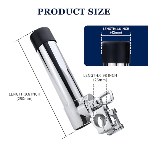 SHENGHUISS Fishing Rod Holder for Boat,360 Degree Stainless Steel Adjustable Fishing Pole Holder,Marine Grade Deck Mount/Rail Mount Rod Holder for Fishing Boat - style: 25-30mm Tube Clamp