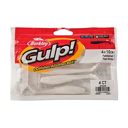 Berkley Gulp! Paddleshad Fishing Soft Bait - color: Pearl White, size: 4"