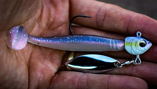 6th Sense – Divine Swimbait Soft Paddle Tail Swimbait Bass Fishing Lure, Made in USA - color: Bluegrass Magic, size: 3.8in (6/pk)