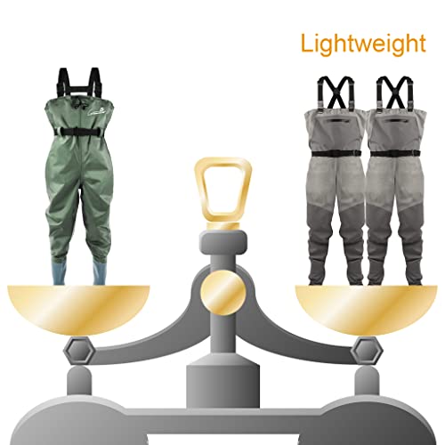 GREENWATER Fly Fishing Breathable Waders for Men Women with Stockingfoot Waterproof Lightweight Chest Waders