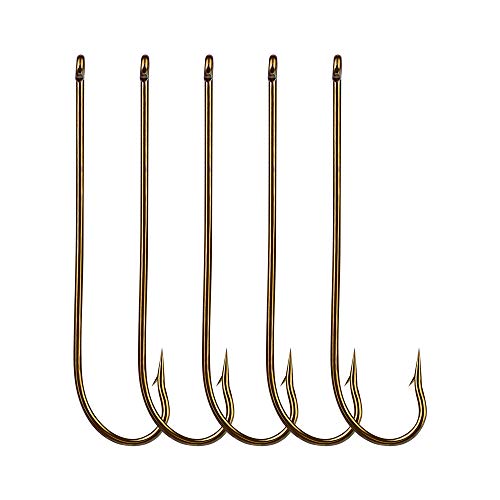 100pcs Long Shank Fishing Hooks High Carbon Steel Fly Tying Jig Hooks Super Sharp Barbed Hook Tips Tan Color 13 Sizes for Choice - size: 8#