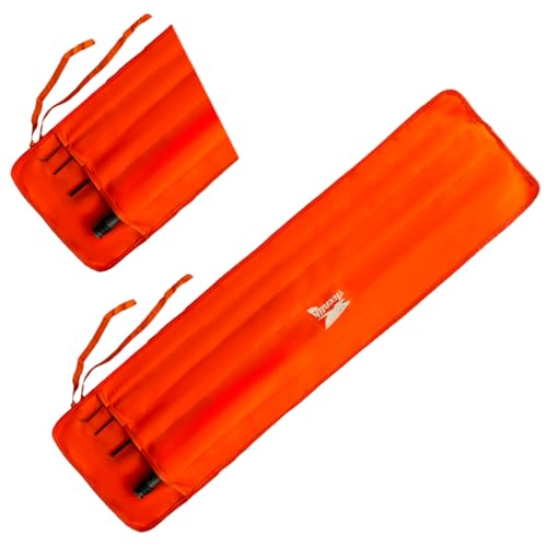 Aventik Neoprene Fly Rod Sock, 5-Compartment Fly Rod Sleeve Protector, Fishing Rod Cover for Travel & Storage - color: Orange, size: Fly rod 9'0''-9'6'' 4sec with Extra tip