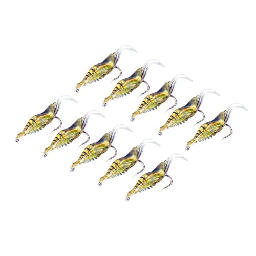 Shrimp Fishing Lures with Hooks – 4cm Pre-Rigged Jigs Artificial Prawn Fishing Bait for Bass Trout Salmon, Saltwater Freshwater Fishing Tackle Set