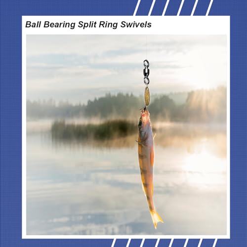 QISHUO Ball Rolling Bearing Swivel Saltwater High Strength Fishing Swivel Steel Bearing Connector Fishing Swivels Stainless Black Nickel 8lbs-135lbs - size: Size 9(124lb) 25pcs
