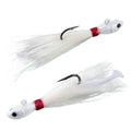 Dr.Fish 3 Pack Bucktail Jigs with Paddle Tail Swimbait Trailer, Saltwater Fishing Hair Jigs Buck Tail Lure White Surf Fishing Mackerel Flounder Bluefish Snapper - color: White, size: 6oz-Hook 8/0