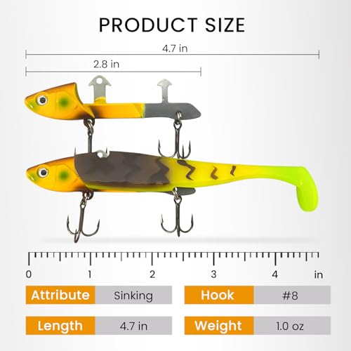 Pristis Jig Head Fishing Lures for Freshwater Saltwater, Weedless Swim Jig Teasers with Sharp Hooks & Exquisite Coating, Pre-Rigged Vibrating Swimbaits Kit Gear for Bass Crappie Walleye Trout Pike - color: Jig Head Soft Lure Color Set