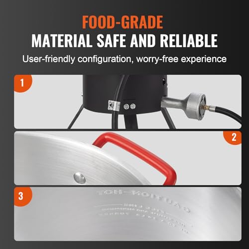 VEVOR Seafood Boiling Kit & Turkey Fryer, 30-qt Boiler Steamer Cooker Set, Outdoor Aluminum Frying Pot, 54,000 BTU Burner Propane Gas Boiler, Gifts for Thanksgiving Day - style: 30-qt