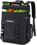 Hulongo Large Waterproof Insulated Cooler Backpack for Men & Women, Leak Proof Cooler Backpack for Camping, Beach, Fishing, Picnic, Travel, Outdoor, 30L, 48Cans - color: pure black