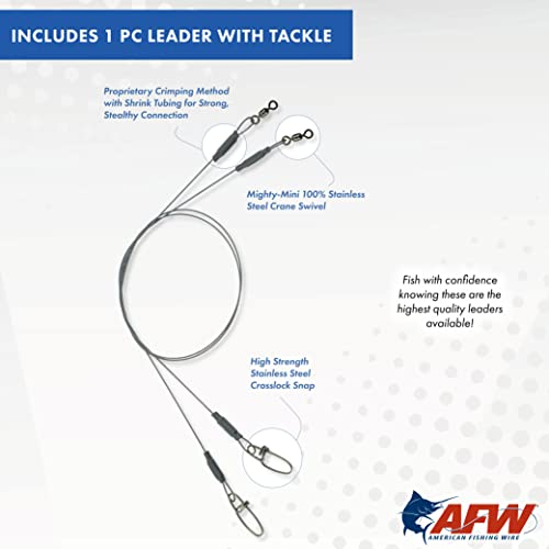 American Fishing Wire Titanium Single Strand Leader - size: 12 -Inch, 50 Pound Test